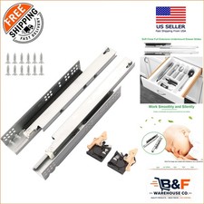 6 Pair 16 Inch Soft Close Drawer Slides | 100lb Capacity Full Extension Rails