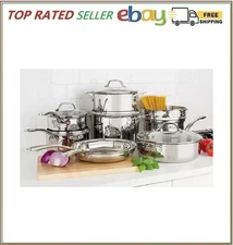 Viking 13-Piece Tri-Ply Stainless Steel Cookware Set with Glass Lids