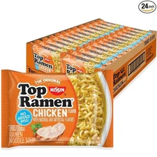 Nissin Top Ramen Noodle Soupx Chicken 3 Ounce Pack of 24