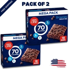 Fiber One 70 Calorie Brownies,Chocolate Fudge,Snack Bars,Mega Pack,36 Bars,16 oz