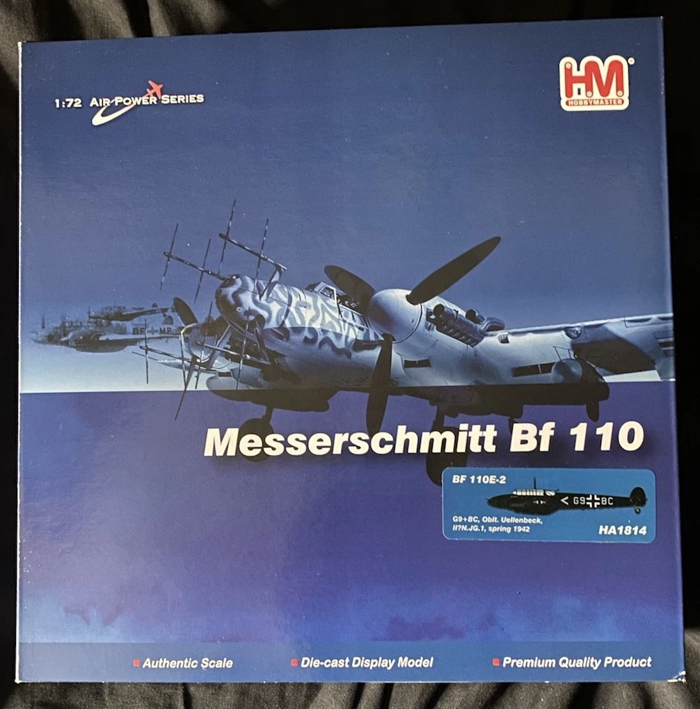 Avion Miniature Hobby Master Messerschmitt 110, échelle 1:72, Modèle HA1814, Occasion