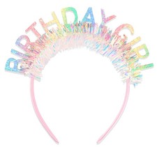 CIEHER Rainbow Colorful Birthday Girl Headband Birthday Crown for Women Girls...
