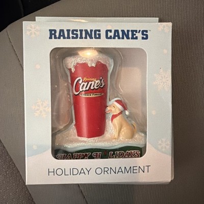 Raising Cane s Happy Holidays NEW Christmas Tree Holiday Ornament Red Cup w/ Dog