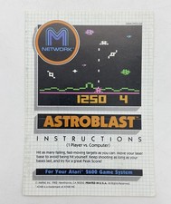 MANUAL ONLY Astroblast for Atari 2600 Vintage 1982 GUC FREE S H NO TRACKING