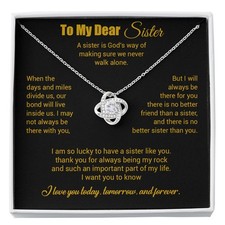 To My Sister Necklace, Brother to Sister, Birthday gift For Sister from Brother