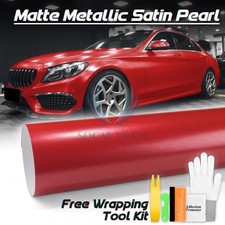 Premium Matte Metallic Satin Pearl Red Vinyl Car Wrap Sticker Decal Sheet Film