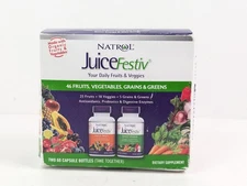 Natrol Juice Festiv Fruit Veggies Two 60 Capsule Bottles. 120 Total -EXP. 12/23
