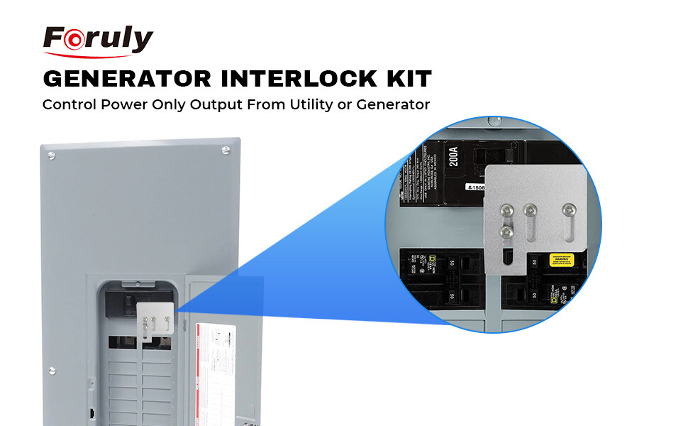 Generator Interlock Kit For Square D QO & Homeline 150 & 200 Amp  Panels