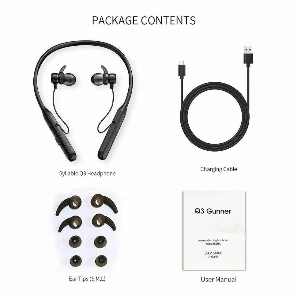 Беспроводные Bluetooth спортивные спортивные спортивные наушники наушники наушники гарнитура с микрофоном бас - Изображение 3 из 4