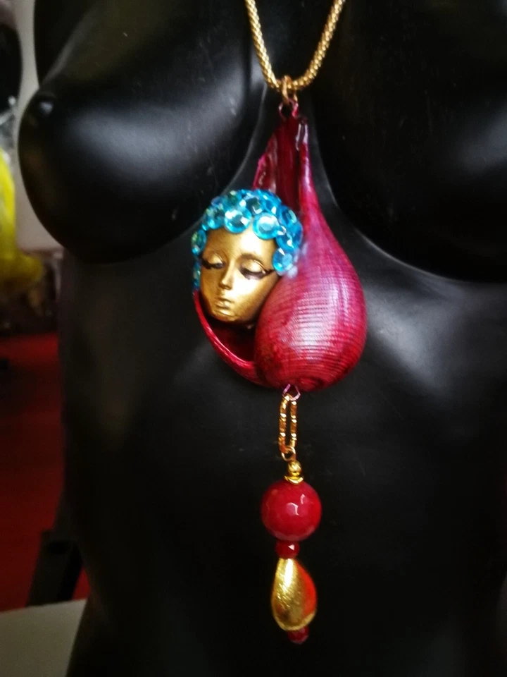 Collar concha Puka encanto sirena joyería de lujo Nautilus colgante piedra concha marina Foto 4 de 4