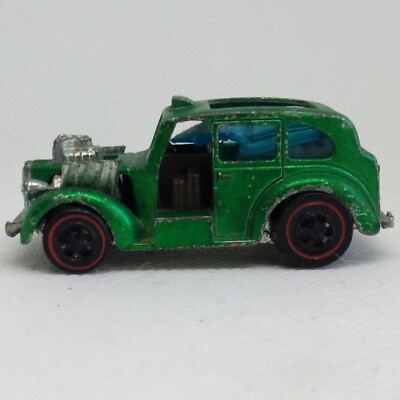 Hot Wheels Redline Cockney Cab Car 1970 Green Gray Int. Made In