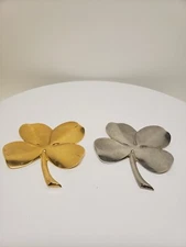  Two 4 Leaf Clover Poem Gold Plate G 48& Brasso G 48.  D8
