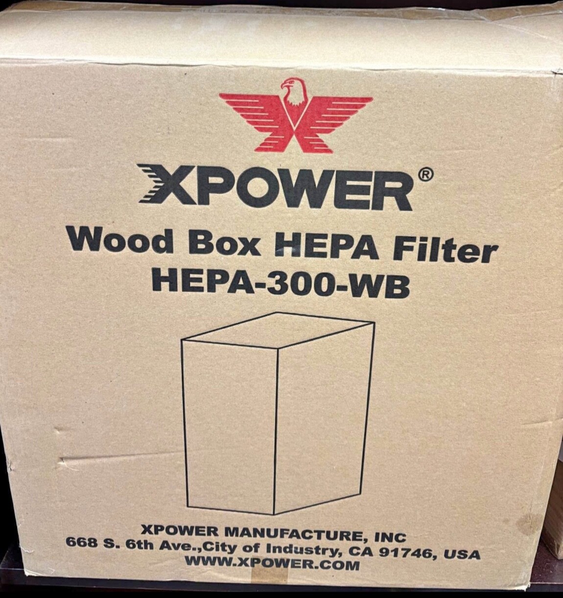 24x24x12 Wood Box HEPA Filter for Clean Air Purification