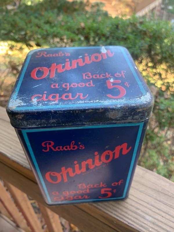 Raab’s Opinion Cigar Tin Dallastown Pa York County