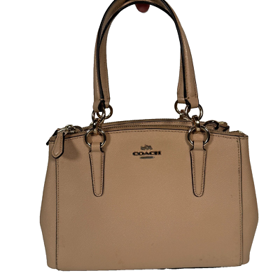 Coach Mini Crossgrain Leather Christine Carryall Bag Beechwood Tan