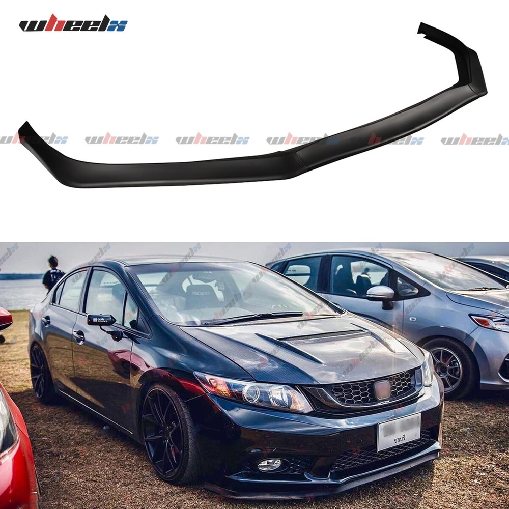 For 13-15 Honda Civic Sedan 4dr AS Aero Style Front Bumper Lip Chin Splitter Kit