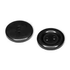 100 Pcs 30L Black Sewing Buttons 3/4" 19 mm Round Flat Glossy 2-Hole 30L Plas...