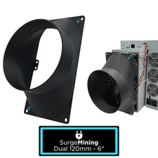 Dual 120mm to 6 Inch Max Fan Duct Intake Exhaust Silencer ASIC Crypto Antminer