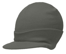 NEW CUFFLESS HEATHER CHARCOAL Beanie Visor Skull Cap HAT