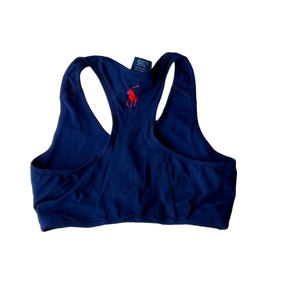 Sujetador deportivo deportivo deportivo Ralph Lauren para mujer talla mediana M sin mangas azul marino Foto 2 de 4