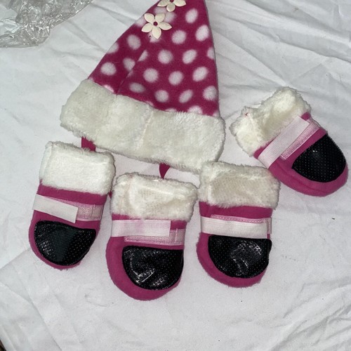 Pink Dog Polkadot Hat and shoes XS - Picture 5 of 6