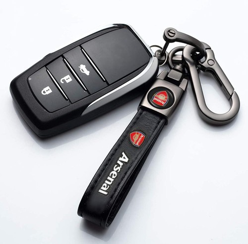 Genuine Leather Car Keychain Arsenal Football Club Key Ring Accessories S-1 - Picture 5 of 17
