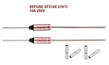Thermal Fuse Cutoff SEFUSE SF214E 216°C 10A 250V (Pack of 2) w/4 Butt Connectors