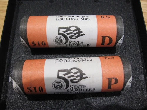 2005 Kansas P+D State Quarter Rolls United States ($0.25) Mint Rolls
