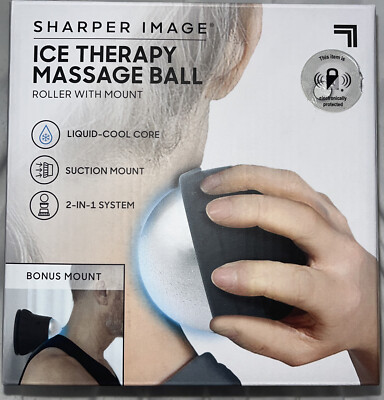 Sharper Image Ice Therapy Massage Ball Roller w/Wall Mount - NEW    