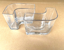 Unique, Matching Pair of "L" Shaped Modern Heavy Glass Vases