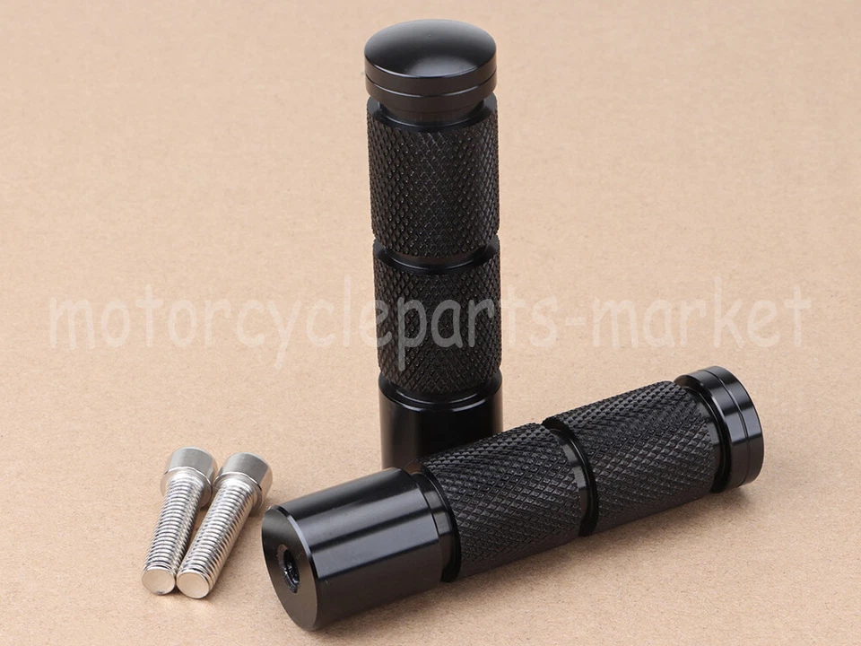 Pedales de aluminio negro para motocicleta Honda Suzuki Kawasaki Ducati GT1000 Foto 4 de 4