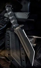 Halfbreed Blades Medium Infantry Fixed Knife 6.75" K110/D2 Steel Blade Black G10