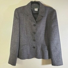 Harve Benard Womens 100 Wool Classic Blazer Full Buttoned Jacket Size 12