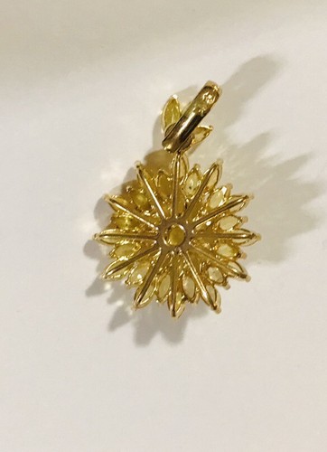 14k Solid Yellow Gold Pendant Natural Marquise Yellow Color Sapphire3.10GM - Picture 6 of 8