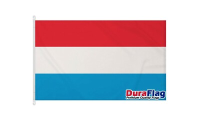 LUXEMBOURG 5X3 HIGH QUALITY FLAG (150cm X 90cm) DURAFLAG with CLIPS / HOOKS