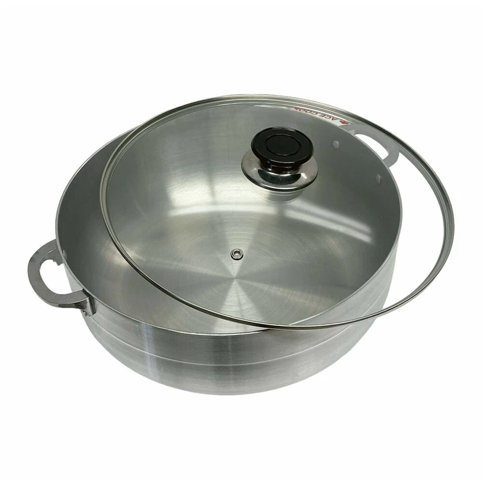 12 Qt Aluminum Caldero Cookware Pot Dutch Oven With Glass Lid Satin Finish - Image 4 of 4