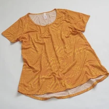 LuLaRoe Women's Orange Tribal Print Classic Tee Size S