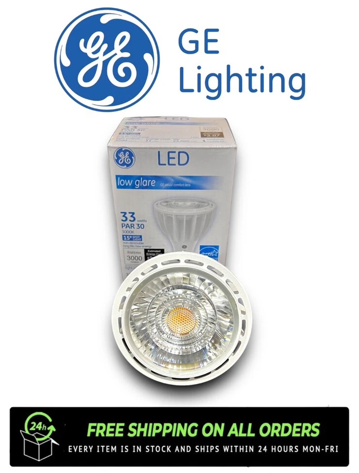 GE 38144 PAR30 120V, 3000K, 3000 Lumen, 33 Watt 15° Spot Light Bulb (Pack Of 6) - Image 3 of 4