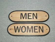 Rustic Style Wooden Women  Men Restroom Door Set Signs