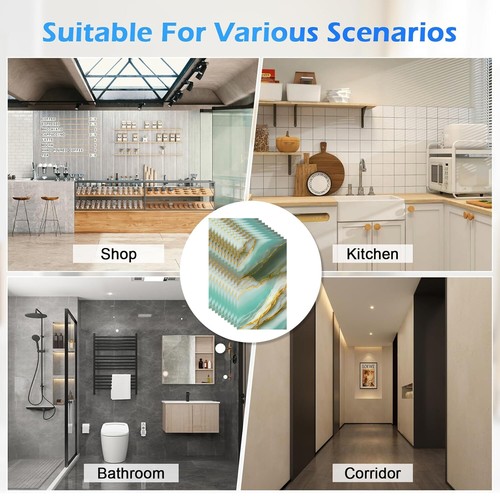 10X Self-Adhesive Marble PET Cladding Wall Stickers for Kitchen Bathroom 30*60CM - Picture 5 of 11