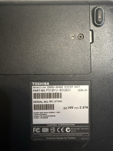 Toshiba Satellite C655D-S5300 Laptop - No HD Or RAM - Does Not Power Up - Afbeelding 4 van 4