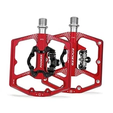  MTB Mountain Bike Pedals, Dual Function Flat and Pedal,3 Sealed Bearing RED