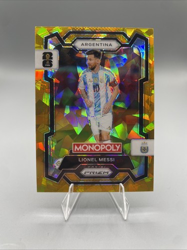 2026 Panini Prizm Monopoly FIFA World Cup Lionel Messi Gold Cracked Ice SSP #1