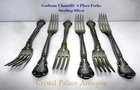 6 Gorham "Chantilly" Sterling Silver 6 7/8" Dessert Forks Monogram "P" 7.87ozt