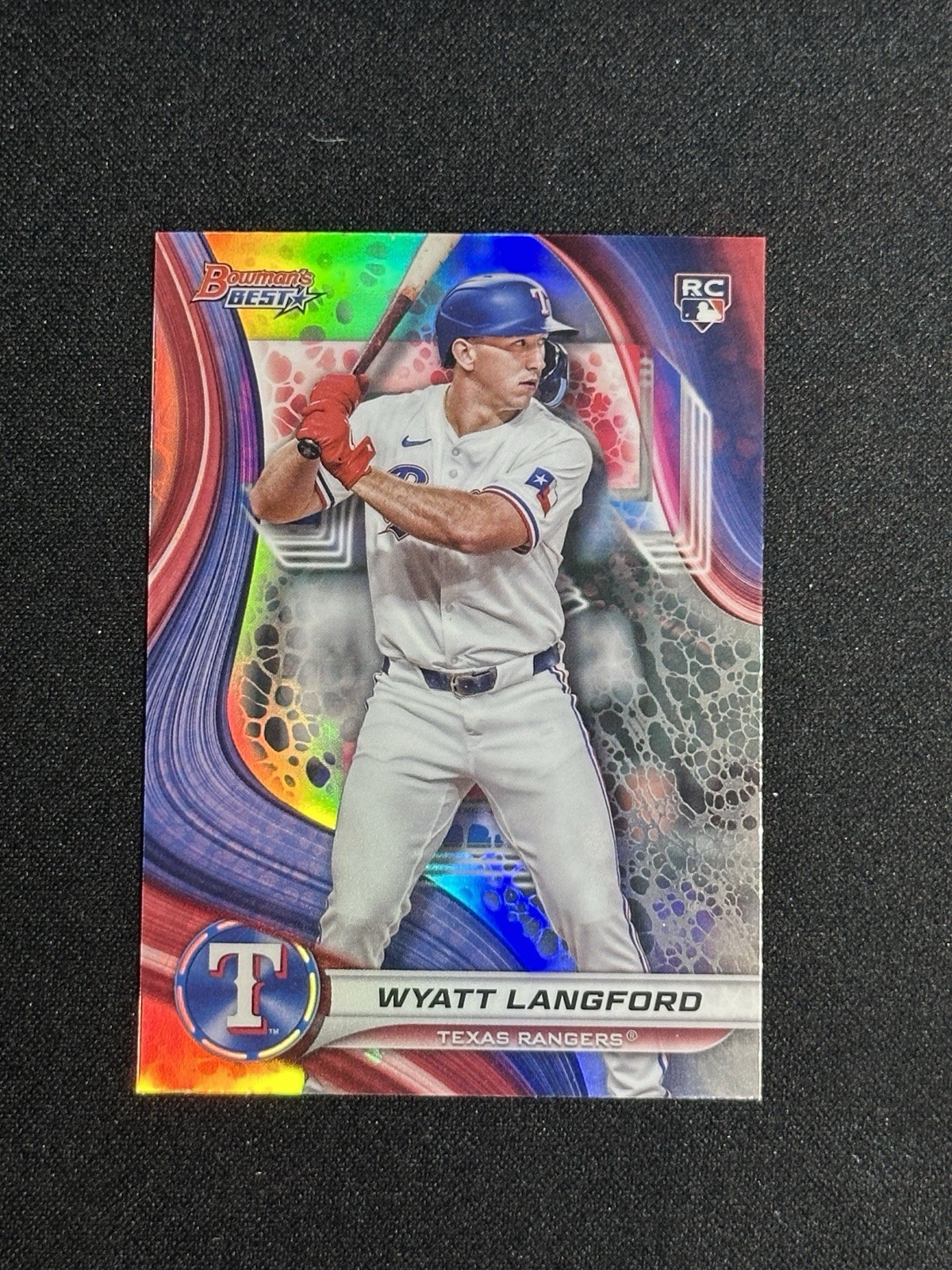 2024 Bowman's Best Wyatt Langford #65 Wave Refractor RC Rangers