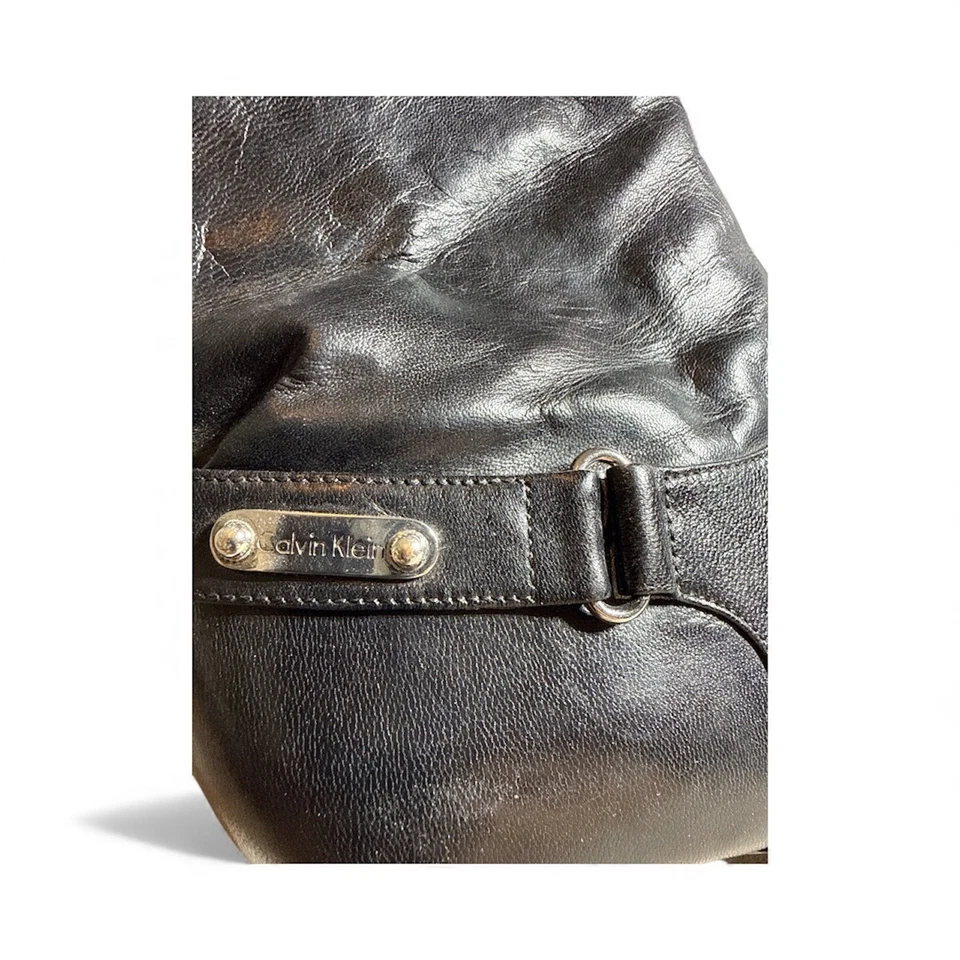 Botas de cuero negras hasta la rodilla Calvin Klein para mujer talla 8M - botas altas de moda Foto 3 de 4