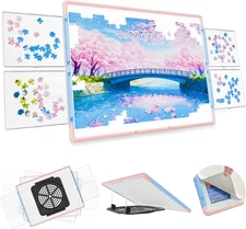 1500 Pieces Puzzle Board 3-In-1 Double-Sided & Rotating & Tilting, Plastic Puzzl