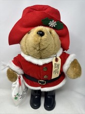 Vintage 1981 Christmas Paddington Bear Santa Claus Eden Toys 16 Inch Plush