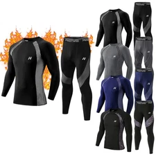 2pc Men's Thermal Underwear Set Fleece Base Layer Soft Warm Long Johns Top&Pants