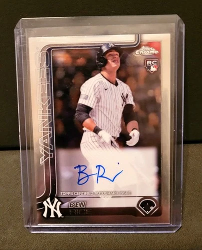 💣 BEN RICE 2025 Topps Chrome Autograph - Rookie Auto (RC) RA-BR Yankees